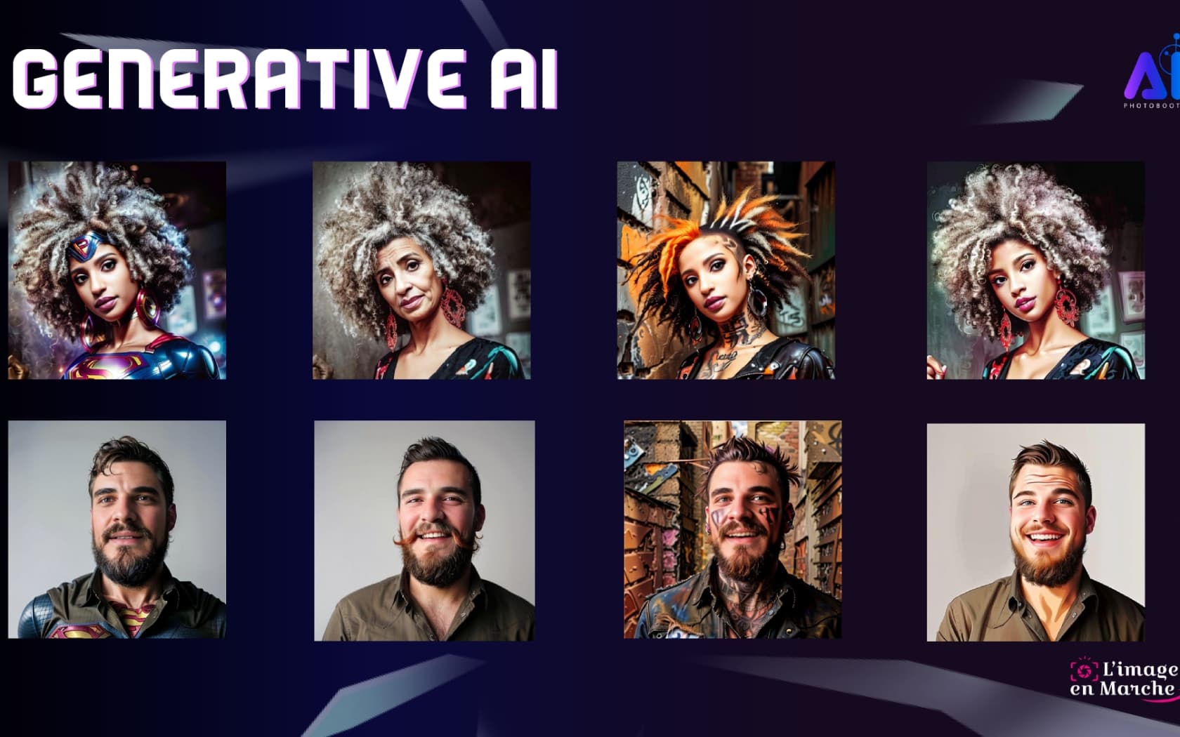 Photobooth intelligence artificielle avec filtres IA innovants en événement