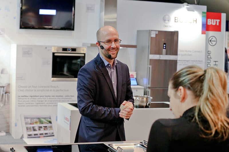 Photographe événementiel sur un salon professionnel Bosch