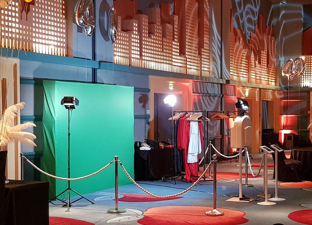 Animation videobox party avec fond vert en événement corporate